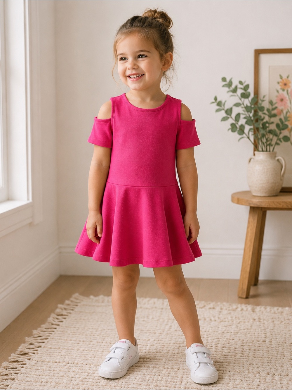 Ralph Lauren Pink Cold-Shoulder Dress — 3T